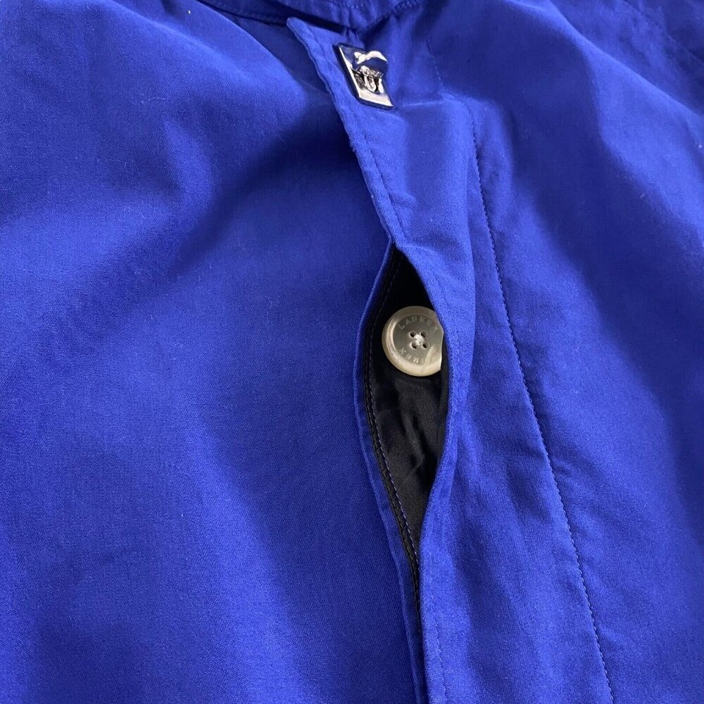 LAUREN RALPH LAUREN Women Midi Trench Coat Size M Blue Length High Neck Rainwear - Picture 11 of 16